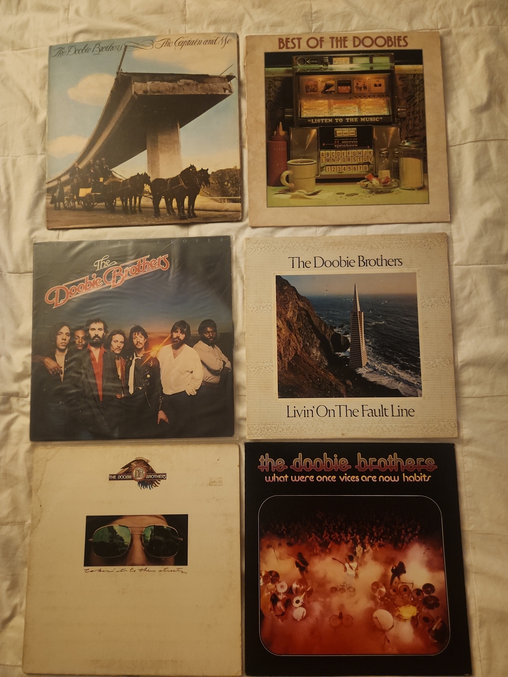 The Doobie Brothers 6 Vintage Vinyl Record Set-- Most VG - AS IS SALE
